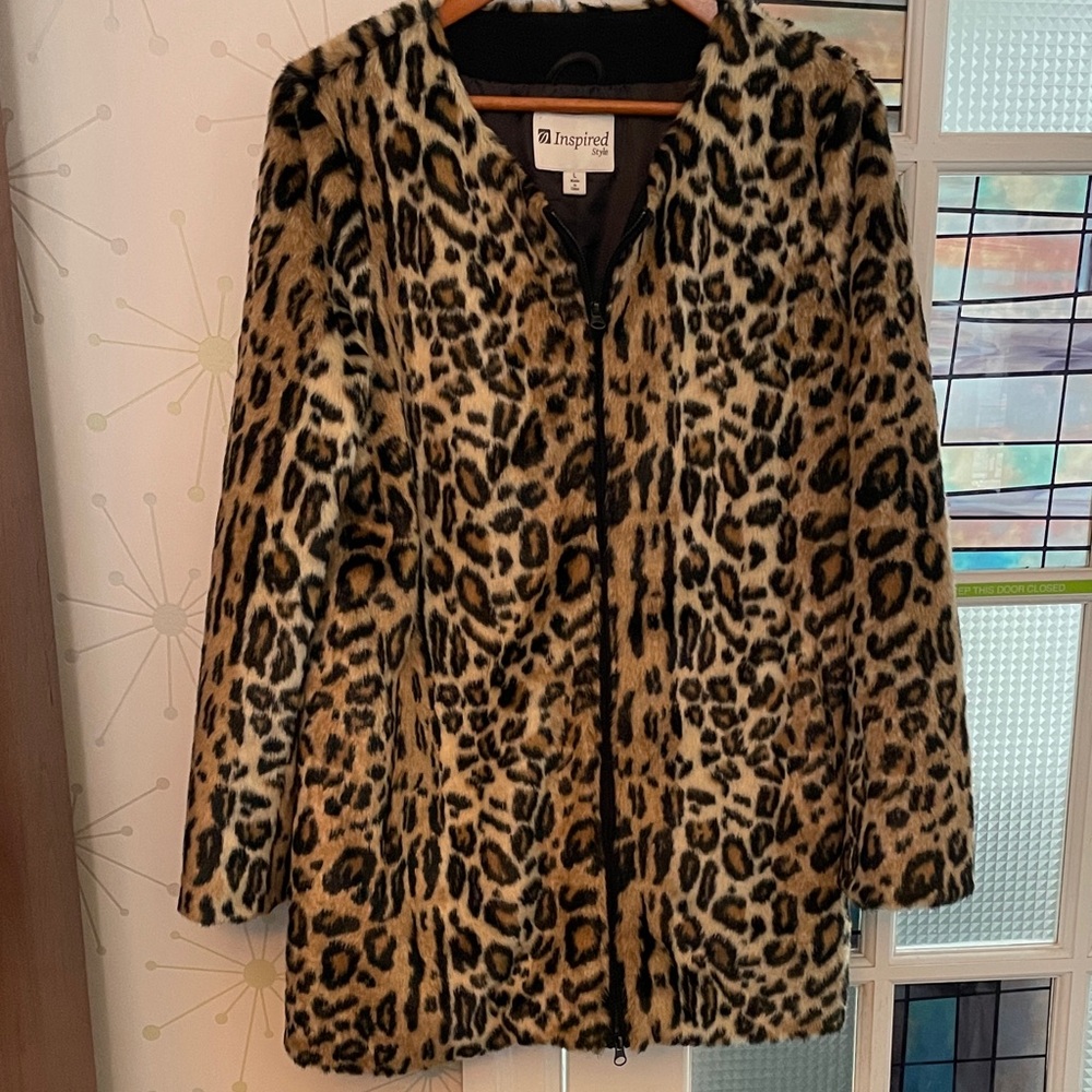 Women's Animal Print Teddy Jacket
